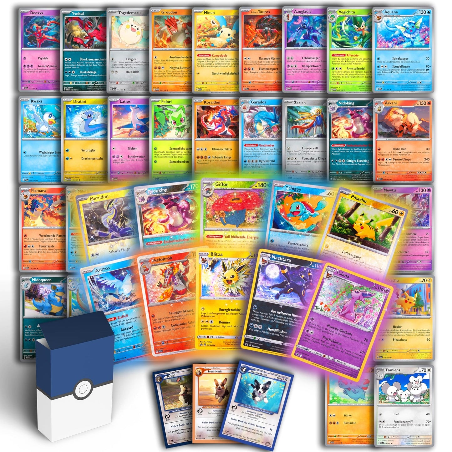 Odisey-Kartenset aus 50 Original Pokemon Karten deutsch | 10 Holo/Reverse Holo | Inklusive Mochi-Karte - Odisey Shop
