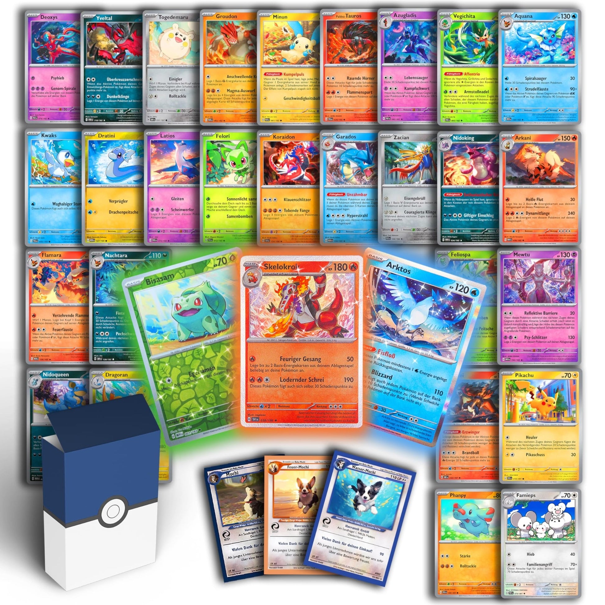 Odisey-Kartenset aus 50 Original Pokemon Karten deutsch | 3 Holo/Reverse Holo | Inklusive Mochi-Karte - Odisey Shop